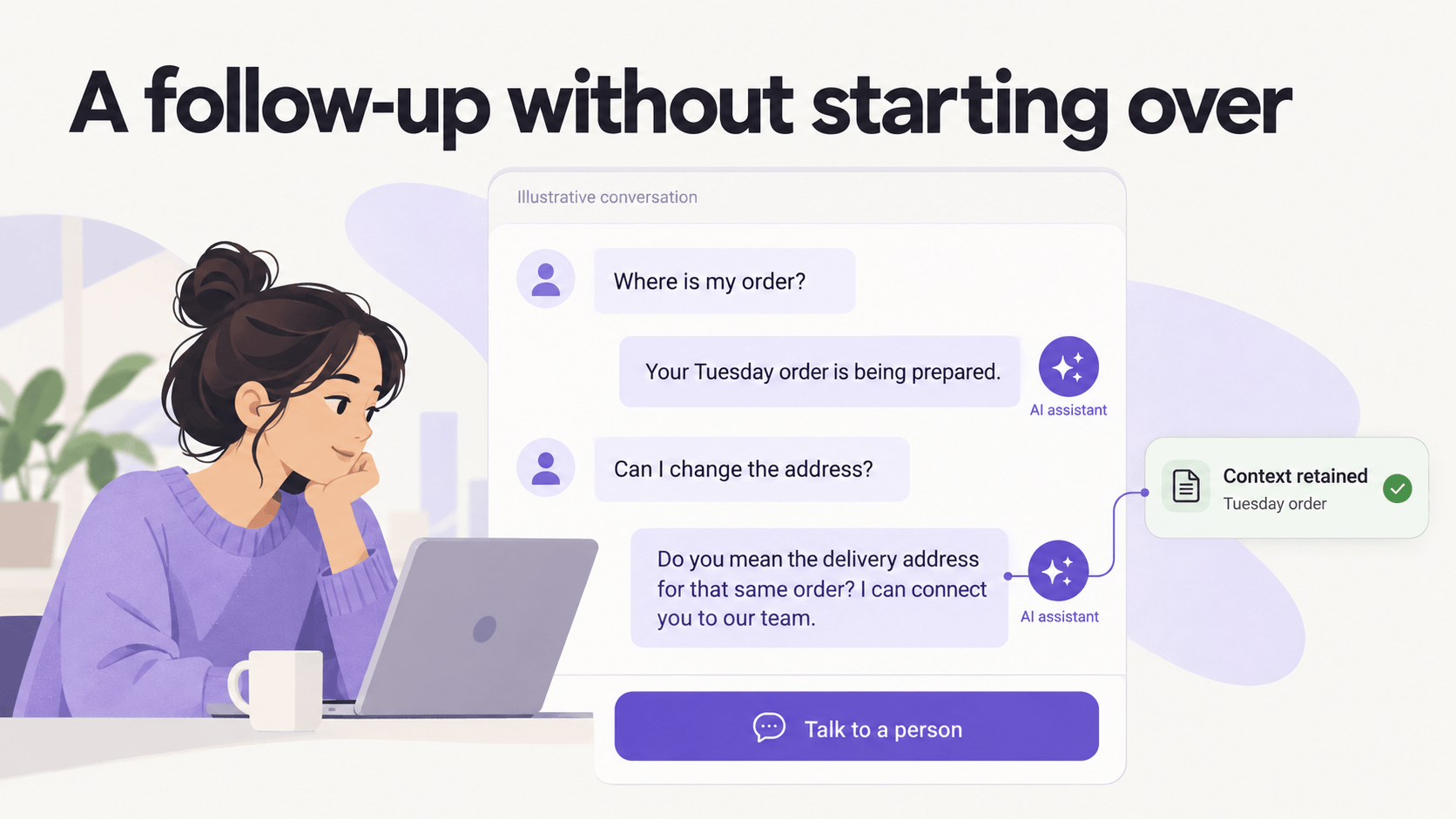 Conversational AI handling follow-up question example
